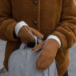 Luffer 2 farver lys brun, mokka brun