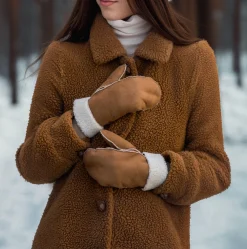 Luffer 2 farver lys brun, mokka brun