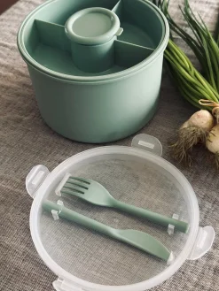 Lunchbox m. dressing kop - Grøn