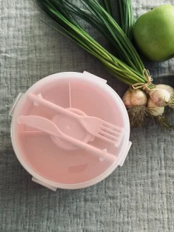 Lunchbox m. dressing kop - Rosa