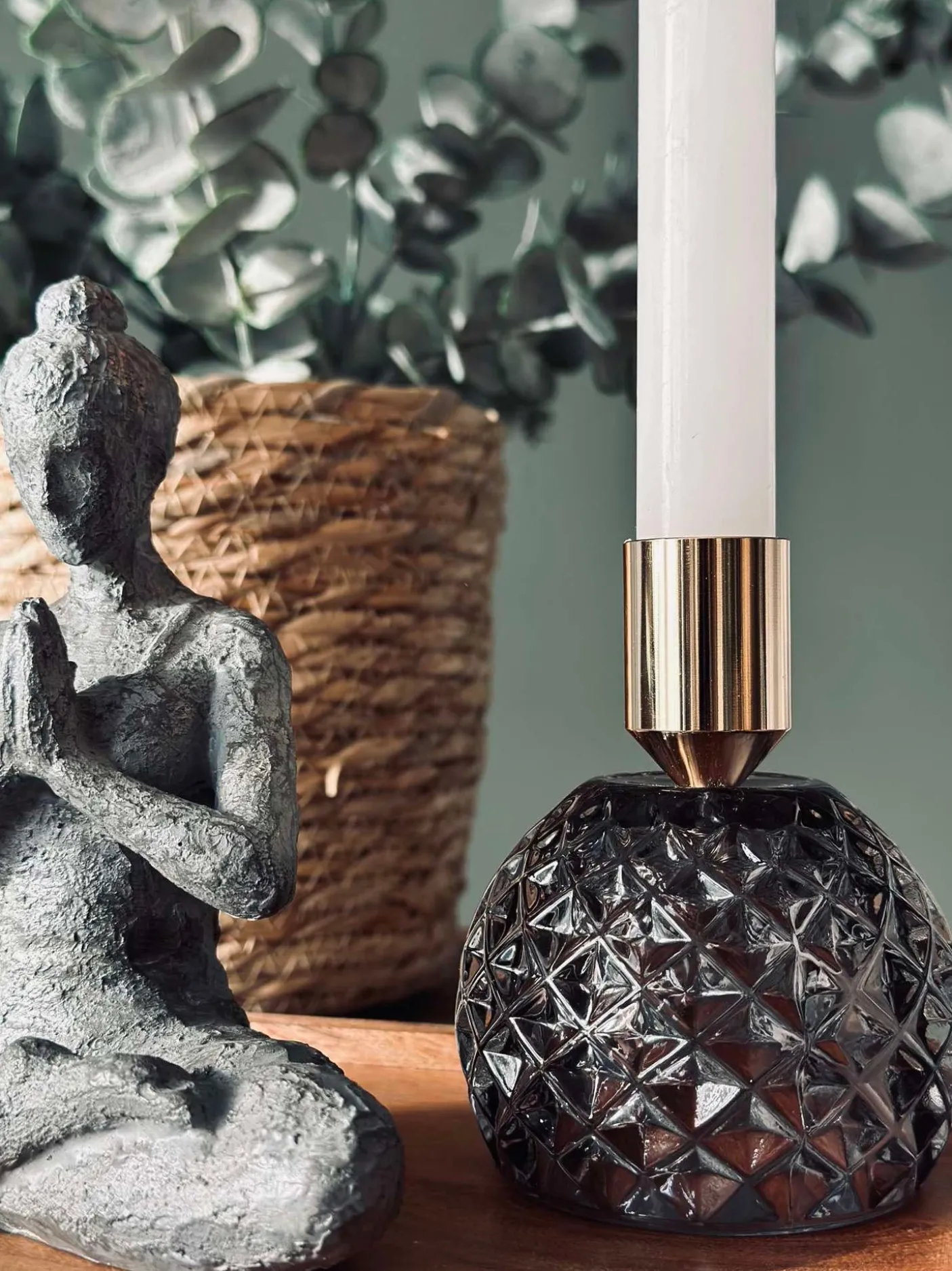 Lysestage - Rund grå