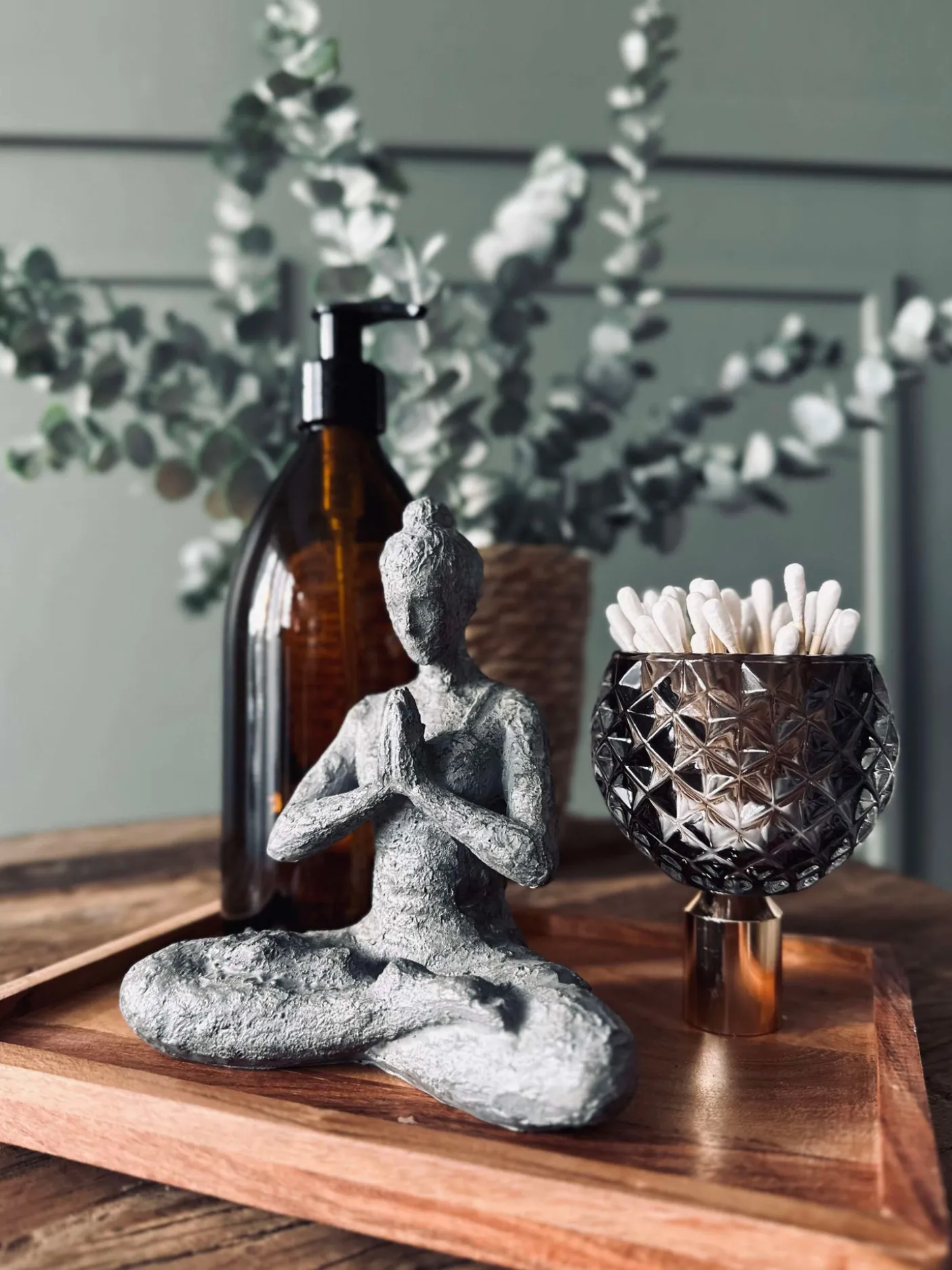 Lysestage - Rund grå