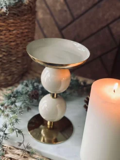 Lysestage NOYA 17 cm - Beige