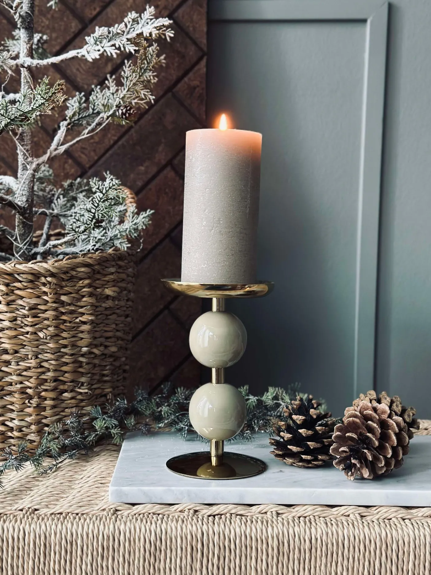 Lysestage NOYA 17 cm - Mint