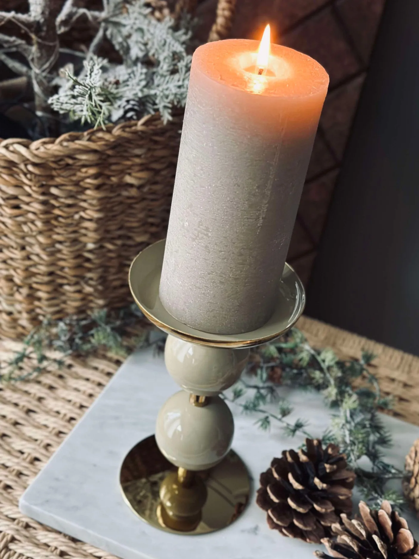 Lysestage NOYA 17 cm - Mint