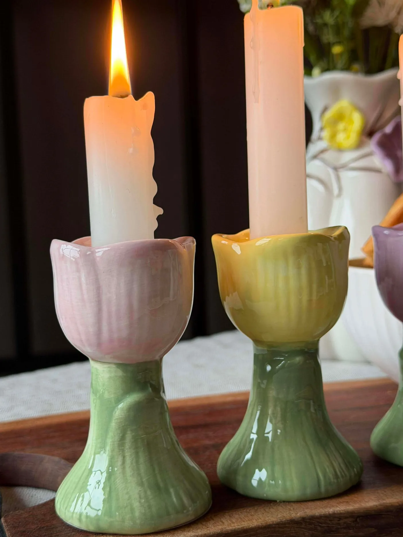 Lysestage Tulipan - Flere farver