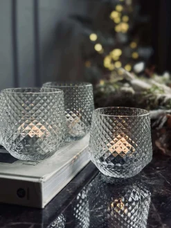 Lysestager i klar glas - Sæt af 3 stk.