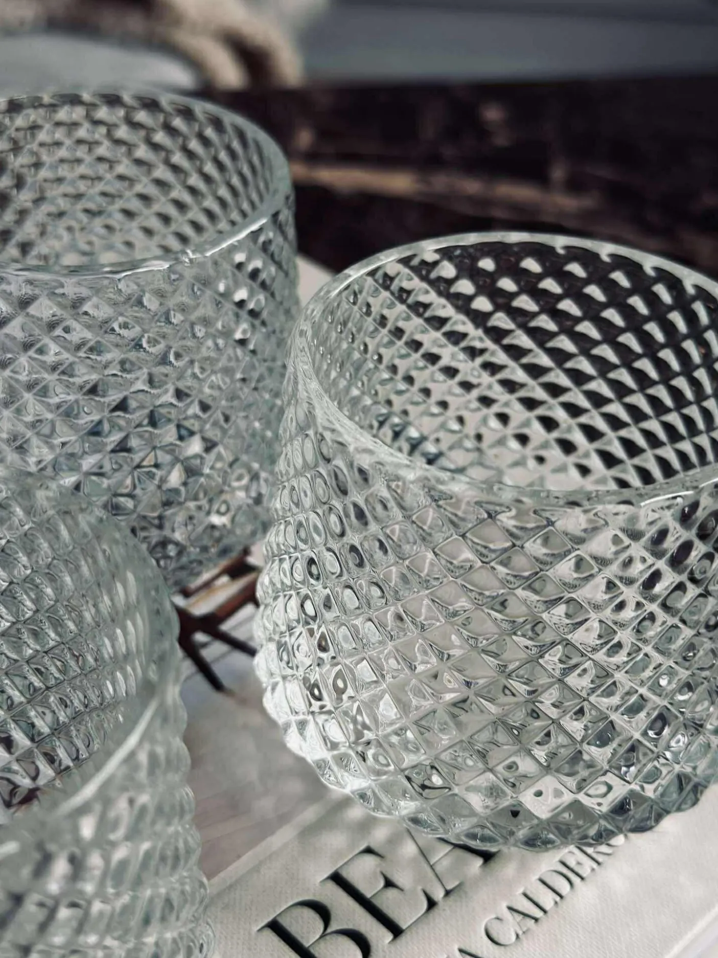 Lysestager i klar glas - Sæt af 3 stk.