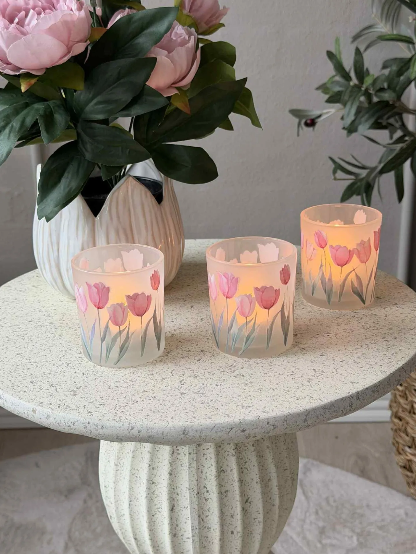 Lysestager Tulipaner 3stk.