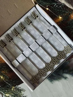 Lysholder til juletræ STAR - 6 stk.