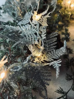 Lyskæde LED SØLV med glimmer og timer