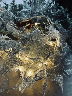 Lyskæde LED SØLV med glimmer og timer