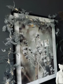 Lyskæde LED SØLV med glimmer og timer