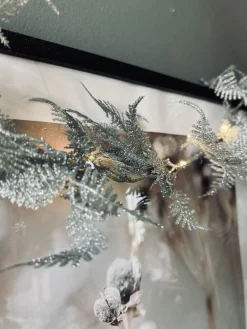 Lyskæde LED SØLV med glimmer og timer