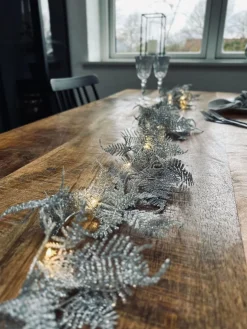 Lyskæde LED SØLV med glimmer og timer