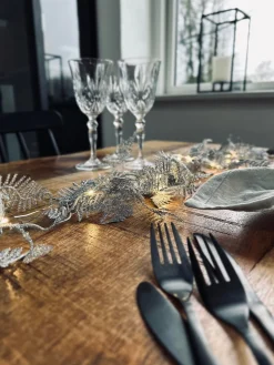 Lyskæde LED SØLV med glimmer og timer