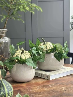 Lyskæde med grønne efeublade - 290cm