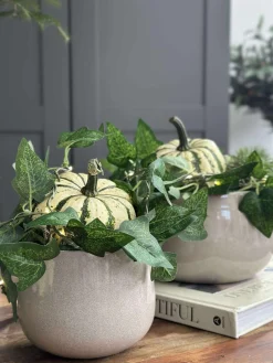 Lyskæde med grønne efeublade - 290cm