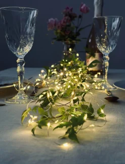 Lyskæde silver wire med 100 LED Lys