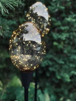 Lyskugler på spyd - Sæt af 2 stk til batteriboks