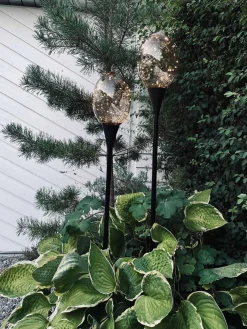 Lyskugler på spyd - Sæt af 2 stk til batteriboks