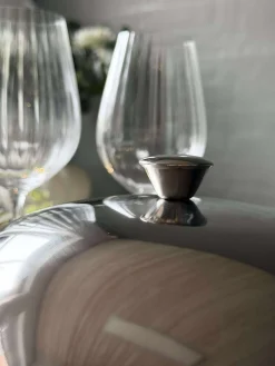 Madklokke med tallerken - Rustfrit stål - Dia 30cm