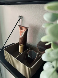 Makeup organiser med opdeling – Taupe