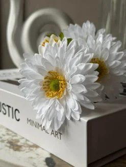 Marguerit stilk 60 cm - Hvid