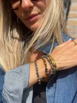 Mindy sæt m. armbånd og øreringe - forgyldt