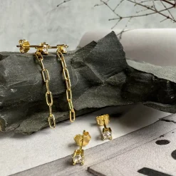 Mix box m. 4 øreringe - Jessica 18k forgyldt