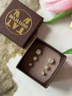 Mix box med 6 øreringe - Bea 18k forgyldt