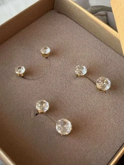 Mix box med 6 øreringe - Riva 18k forgyldt