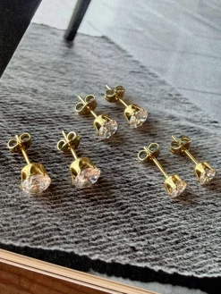 Mix box med 6 øreringe - Riva 18k forgyldt