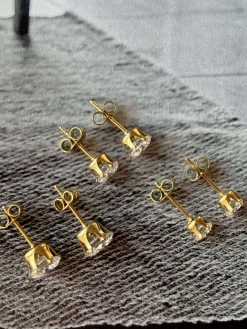 Mix box med 6 øreringe - Riva 18k forgyldt