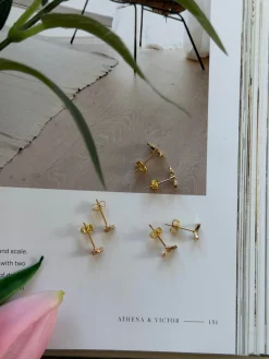 Mix box med 6 øreringe - Samira 18k forgyldt