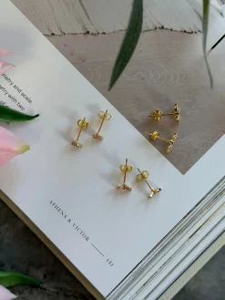 Mix box med 6 øreringe - Samira 18k forgyldt