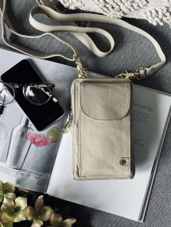 Mobiltaske - Sand / gold