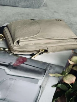 Mobiltaske - Sand / gold