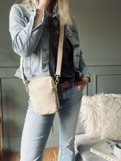 Mobiltaske Liva - Sand / Gold