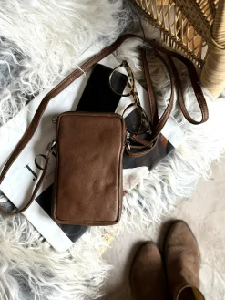 Mobiltaske Misse - Coffee / silver