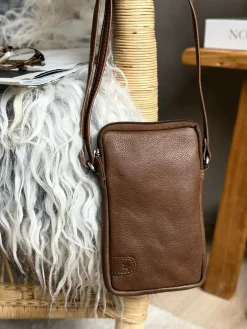 Mobiltaske Misse - Coffee / silver