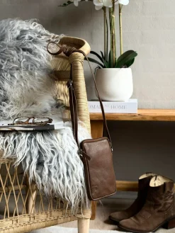 Mobiltaske Misse - Coffee / silver