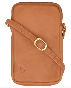 Mobiltaske Misse - Cognac / gold