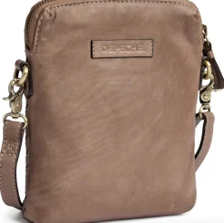 Mobiltaske Sofya- Håndflettet Dark taupe