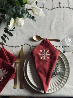 Mundservietter Rød Jul - 4 stk