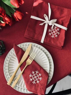 Mundservietter Rød Jul - 4 stk