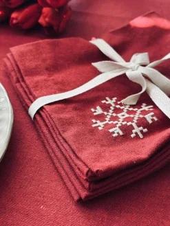 Mundservietter Rød Jul - 4 stk