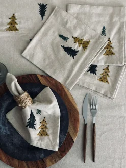 Mundservietter Træer - Pakke med 4 stk