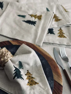 Mundservietter Træer - Pakke med 4 stk