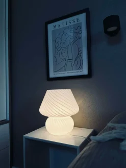 Mushroom Large - Hvid mundblæst glas